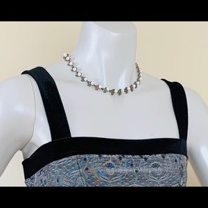Vintage Metal and Faux Pearl Choker Necklace